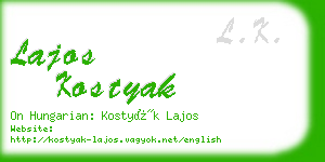 lajos kostyak business card